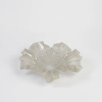 Loa large taupe hand-blown glass bowl with a ruffled rim by Olsson & Jensen