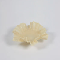 Loa large vanilla hand-blown glass bowl with a ruffled rim by Olsson & Jensen