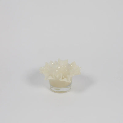 Loa vanilla hand-blown glass ruffled tealight holder by Olsson & Jensen