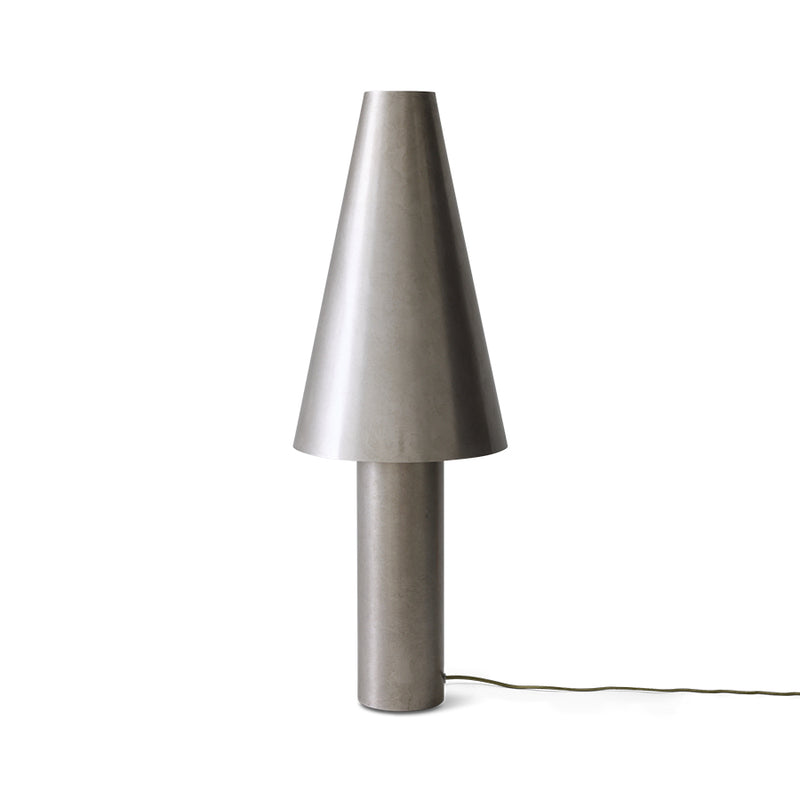 HKLIVING matte silver metal cone table lamp, shown against a white background