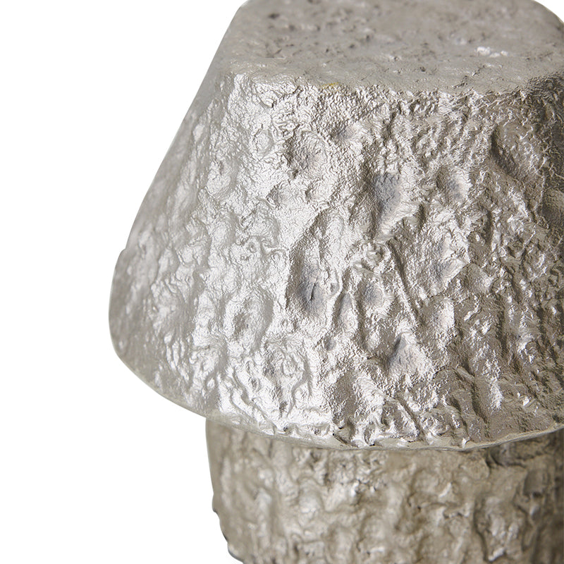 close-up of rugged cast aluminium texture on hkliving artefact lamp
