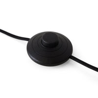 Close-up of inline switch and cable on ceramic lamp base