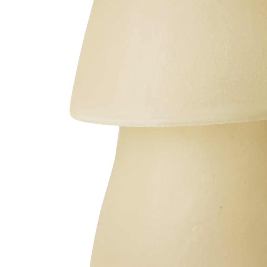 Close-up detail of the HKLIVING Glassfibre Table Lamp in Off White showing textured translucent surface