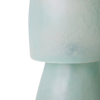Close-up detail of the HKLIVING Glassfibre Table Lamp in Petrol Blue showing textured translucent surface and mint green tone