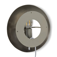 Rear view of HKLIVING polished chrome orb wall lamp showing fitting and bulb on white background