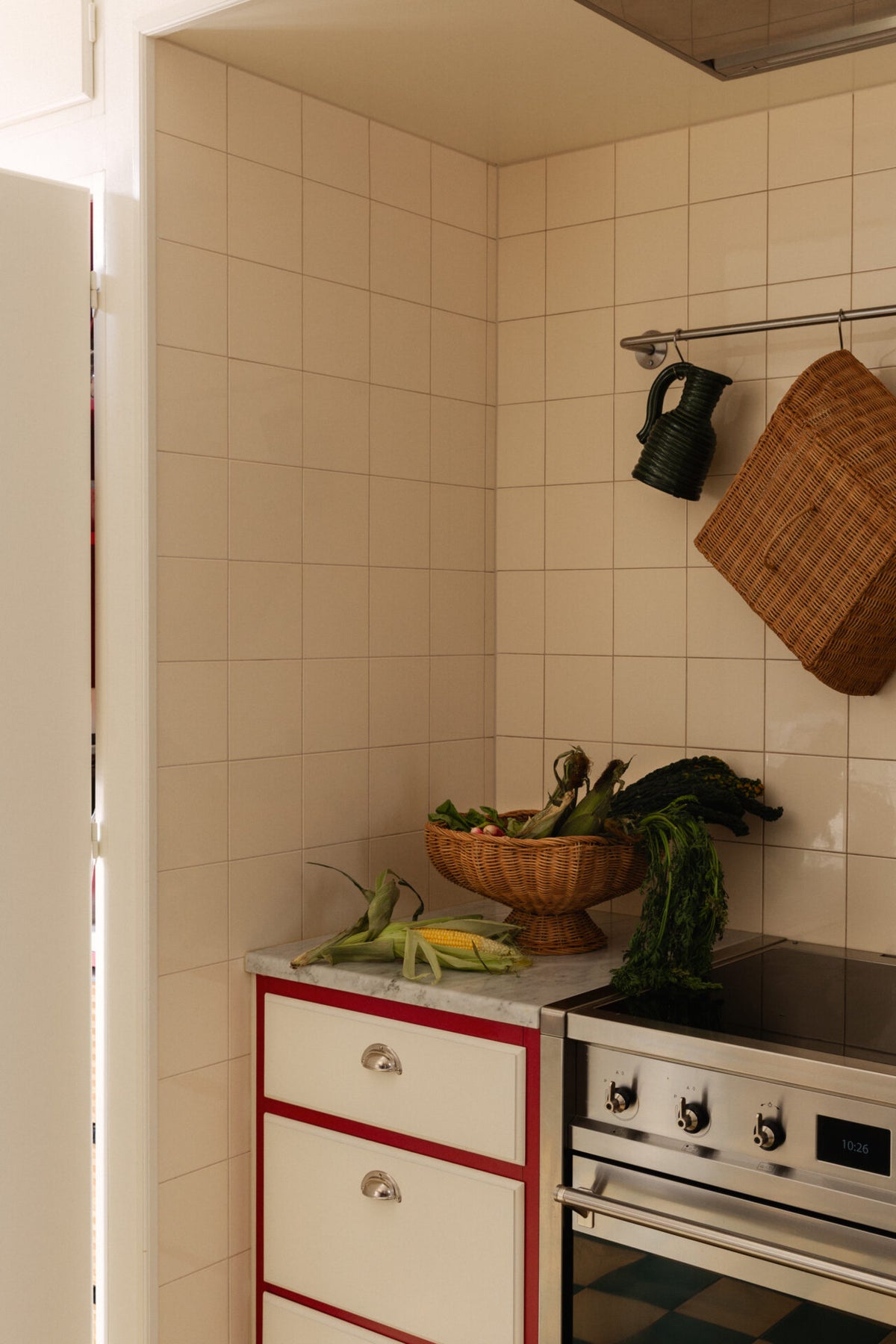 Magret rattan bowl by Olsson & Jensen on a kitchen worktop