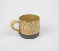 Maja mustard textured ceramic mug with reactive glaze by Olsson & Jensen