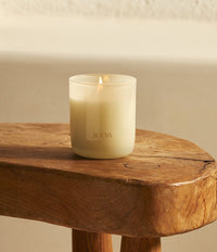 Majestic Lotus single wick candle in cream glass with soft floral fragrance
