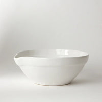 Majken large white stoneware mixing bowl with pouring spout by Olsson & Jensen