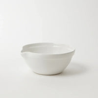 Majken small white stoneware mixing bowl with pouring spout by Olsson & Jensen