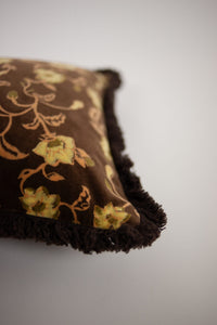 Close-up of the floral pattern on the Maribel velvet cushion by Olsson & Jensen
