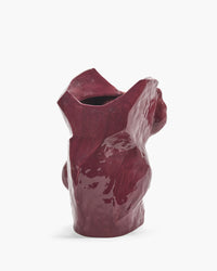 Rear view of playful owl-shaped vase in colourful stoneware by Marni x Serax