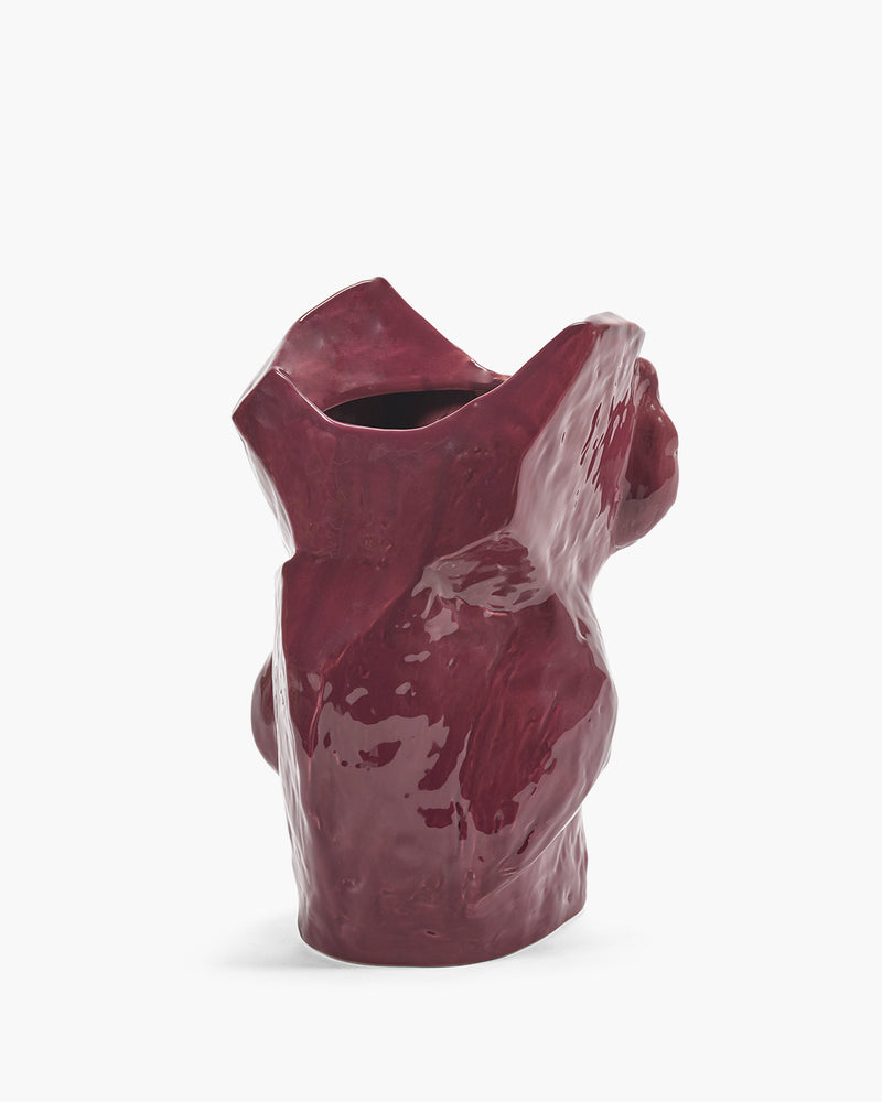 Rear view of playful owl-shaped vase in colourful stoneware by Marni x Serax