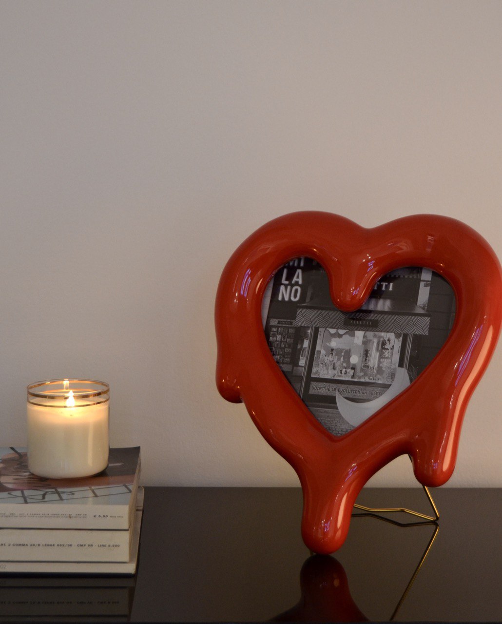 Red Melted Heart Mirror and Picture Frame - Seletti Bold Design