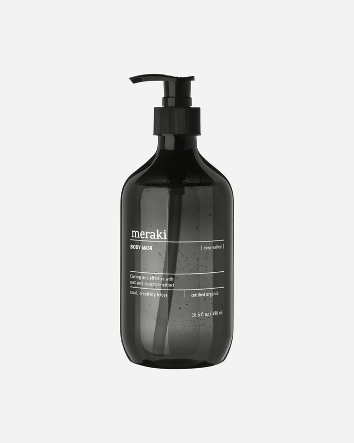Meraki Body Wash Deep Valley 490 ml bottle – front label on white background.