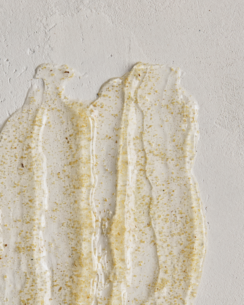 apricot kernel body scrub texture showing fine natural exfoliating grains