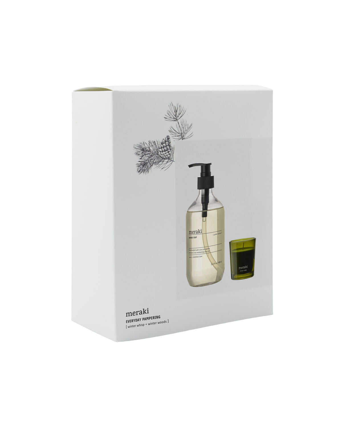 Meraki Winter Whisp gift box shown at an angle