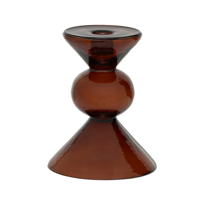 Mesi stacked recycled glass candlestick in brick by Urban Nature Culture