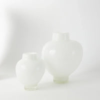 Mila large and small white glass vases together by Olsson & Jensen