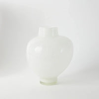Mila large white glass vase with an irregular shape by Olsson & Jensen