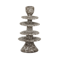 Milo stacked disc candlestick in charcoal speckle by Urban Nature Culture