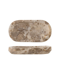 Organic marble decor tray adding natural texture to contemporary space