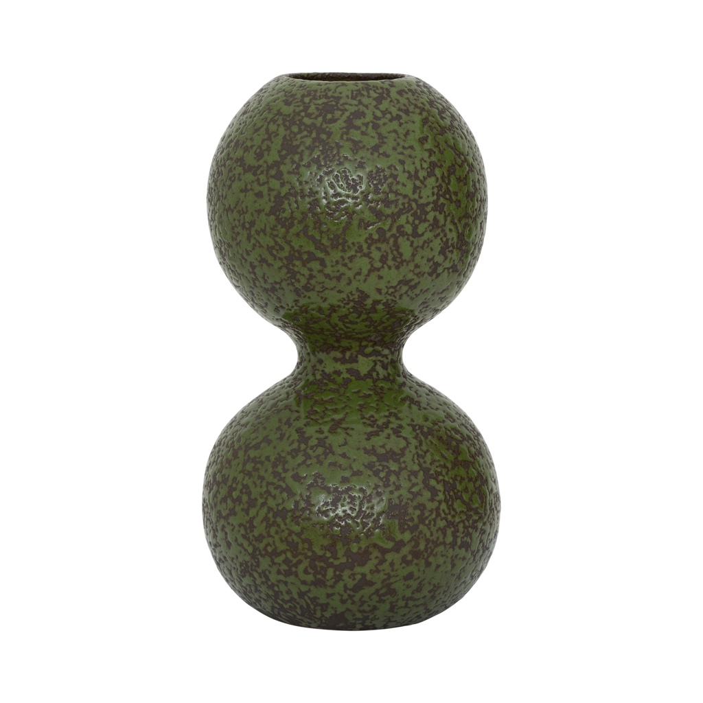 Mio double-sphere vase in textured moss green by Urban Nature Culture