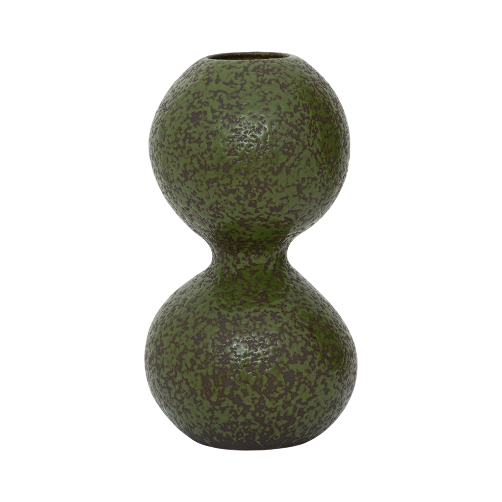 Mio moss green vase from the front