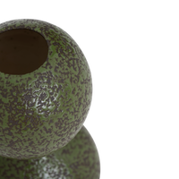 Close-up of the Mio vase's opening and textured green glaze