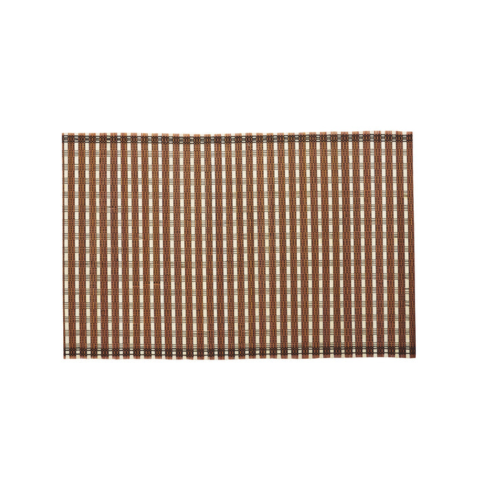 pumpkin spice check bamboo placemat in rectangular woven pattern
