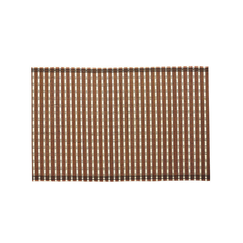 pumpkin spice check bamboo placemat in rectangular woven pattern
