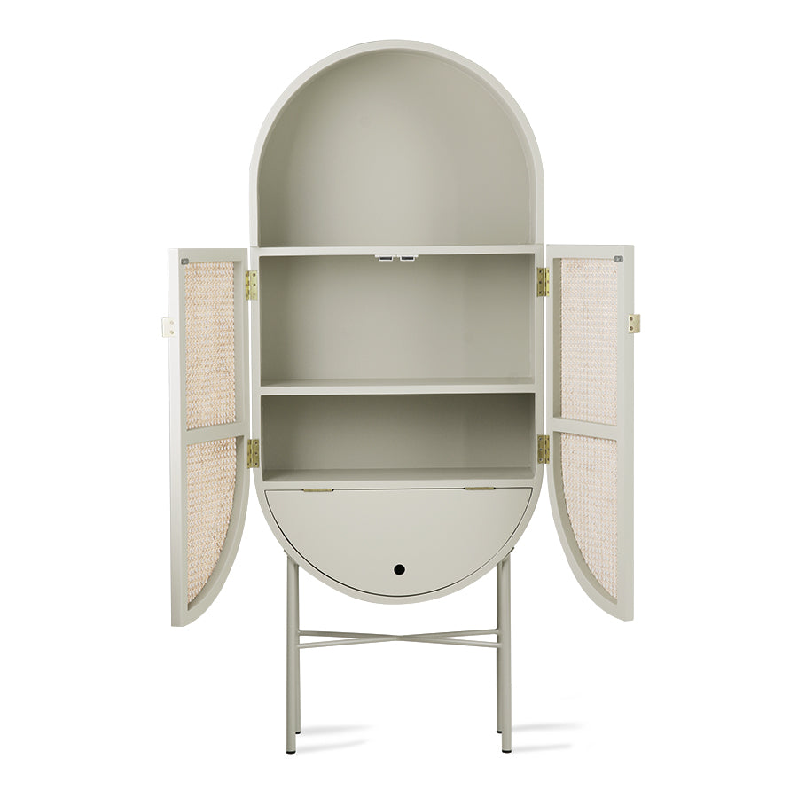 Retro Oval Webbing Cabinet Grey Green hkliving northhome