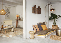 Recycled Cotton Throw – Ecru, Brown & Honey