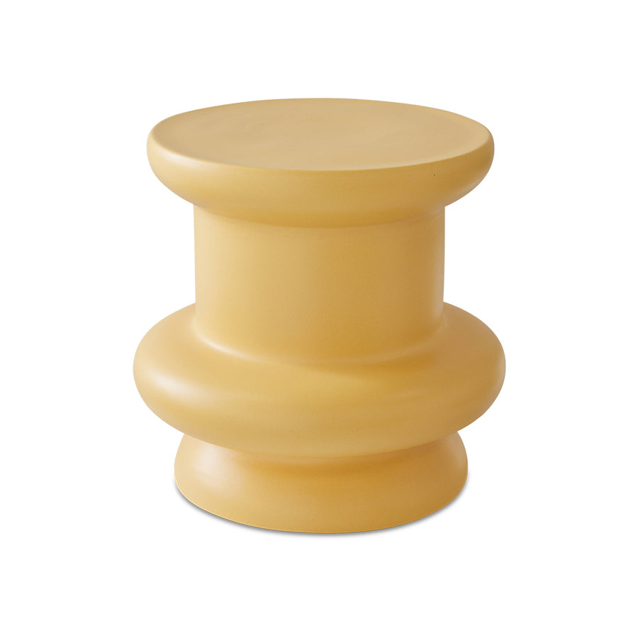 Honey-coloured curved side table for stylish living rooms by hkliving