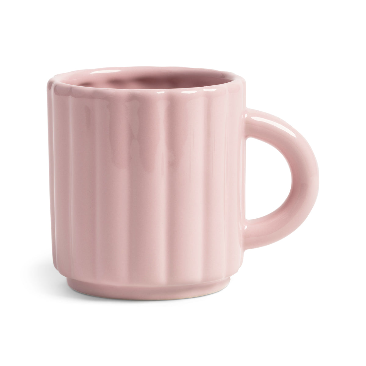 Light pink ribbed mug on a white background by &klevering