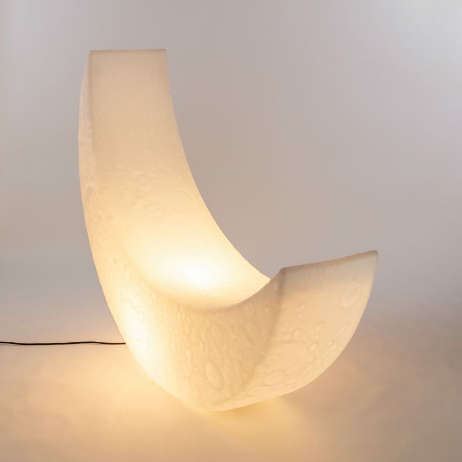 My Moon Lamp by Seletti, Luminous Rocking Chair Lamp, Seat Lamp, 152cm