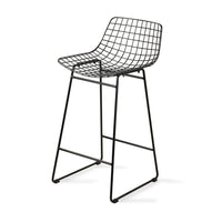 Metal Wire Bar Stool Available in Silver, Brass, and Black