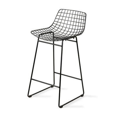 Metal Wire Bar Stool Available in Silver, Brass, and Black