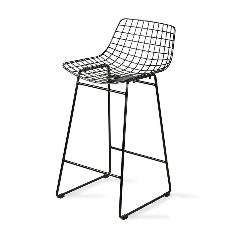 Metal Wire Bar Stool Available in Silver, Brass, and Black