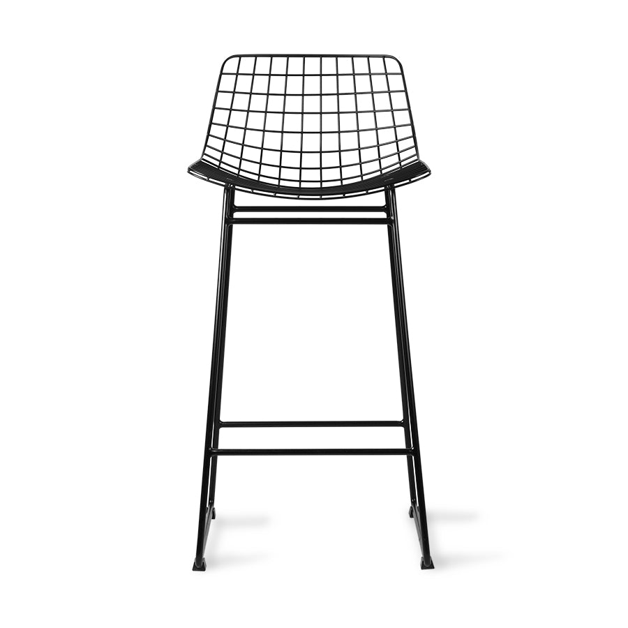 Metal Wire Bar Stool Available in Silver, Brass, and Black