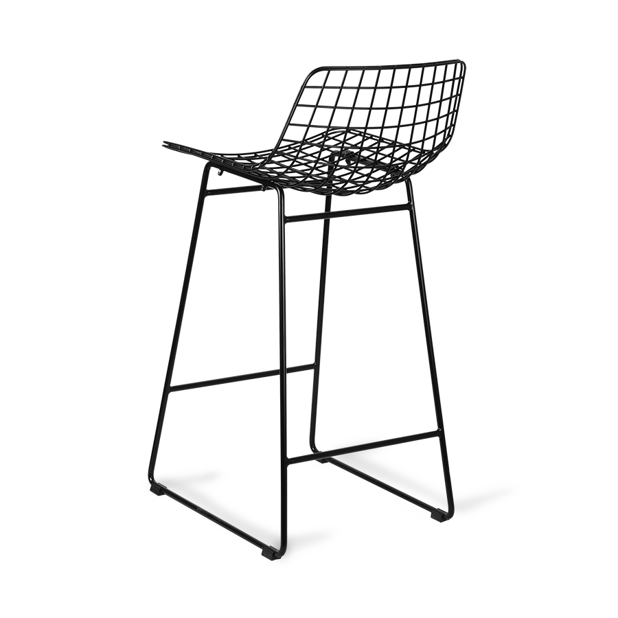 Metal Wire Bar Stool Available in Silver, Brass, and Black