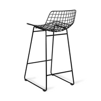 Metal Wire Bar Stool Available in Silver, Brass, and Black