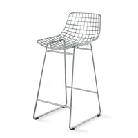 Metal Wire Bar Stool Available in Silver, Brass, and Black