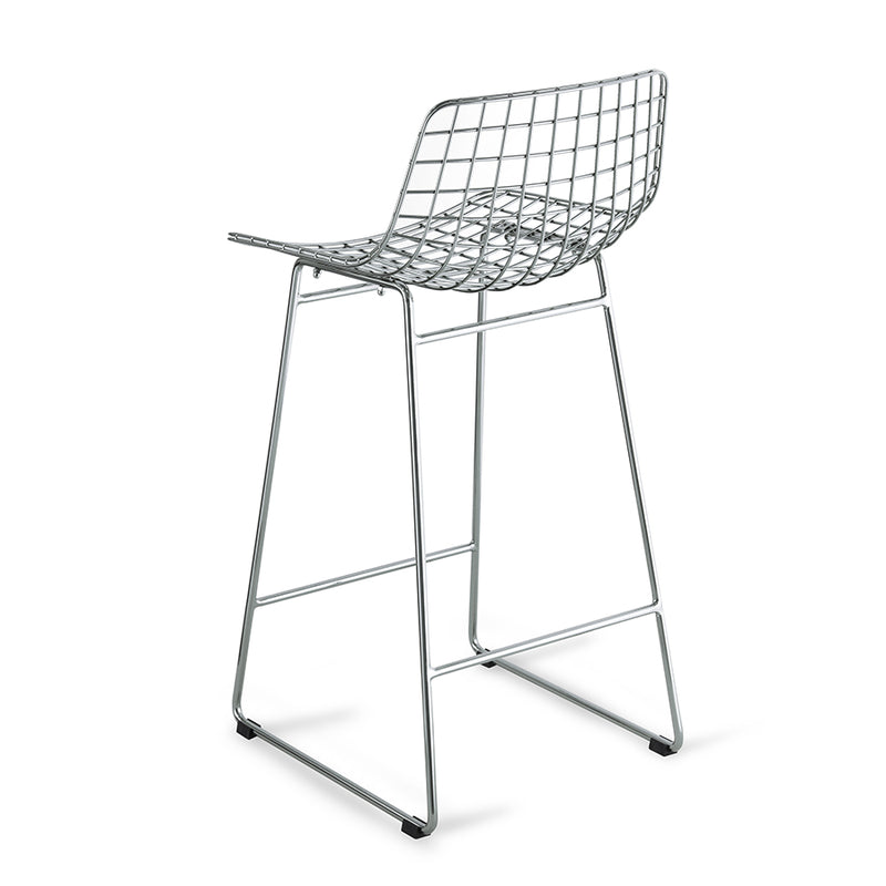 Metal Wire Bar Stool Available in Silver, Brass, and Black