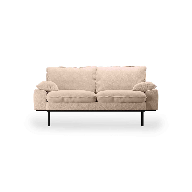 2-Seater Retro Sofa in Boucle Taupe by hkliving