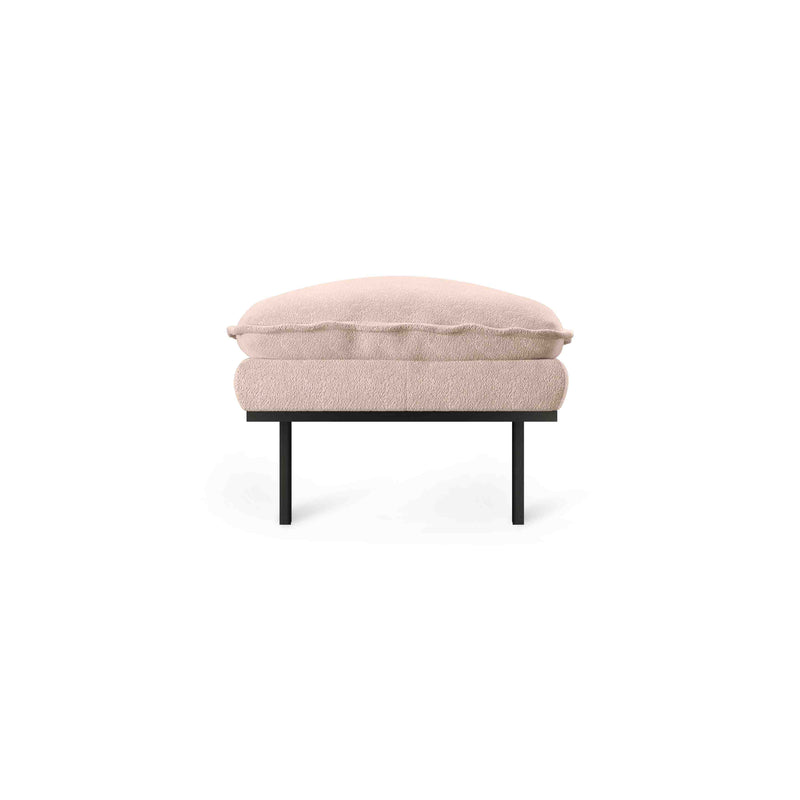 Retro Footstool in Boucle Taupe, Hocker by hkliving