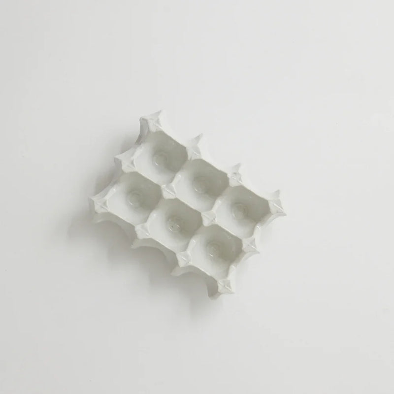 Nea white stoneware egg tray for 6 eggs by Olsson & Jensen