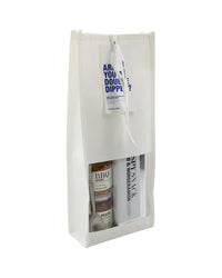 Nicolas Vahé Are You a Double Dipper white windowed gift bag with blue hang tag