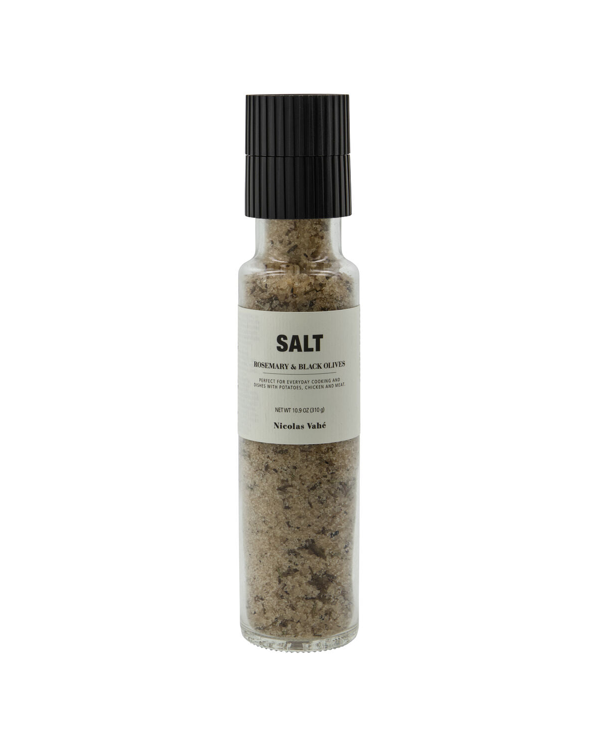 Nicolas Vahé rosemary and black olive sea salt grinder, 310g