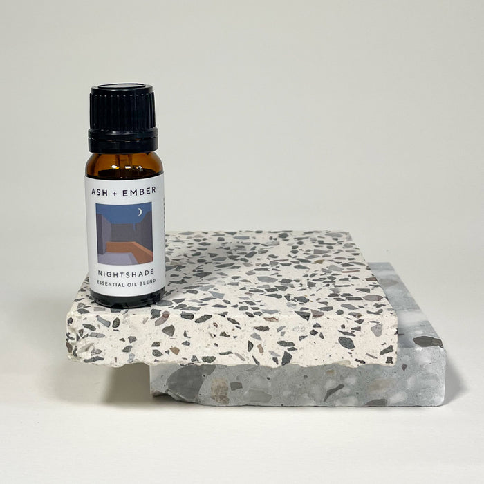 Nightshade Essential Oil Blend by Ash + Ember in 10ml amber glass bottle